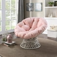 thumbnail image 2 of Papasan Chair with Pink Round Pillow Fabric Cushion and Cream Wicker Weave, 2 of 7