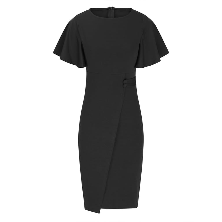 SELONE Semi Formal Dresses for Women Wedding Guest Elegant Dresses Short  Sleeve Formal Dress Plus Size Cocktail Dresses Midi Rehearsal Dinner Dress  Evening Dresses Casual Prom Dresses Party Dresses - Walmart.com
