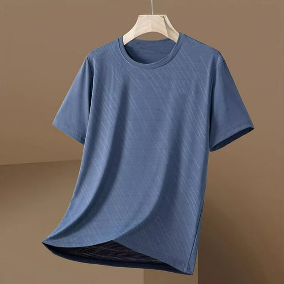 COSFO Mens T Shirts Crew Neck Short Sleeve Casual Tops Loose Pullover Breathable Solid Mens Classic T-Shirt