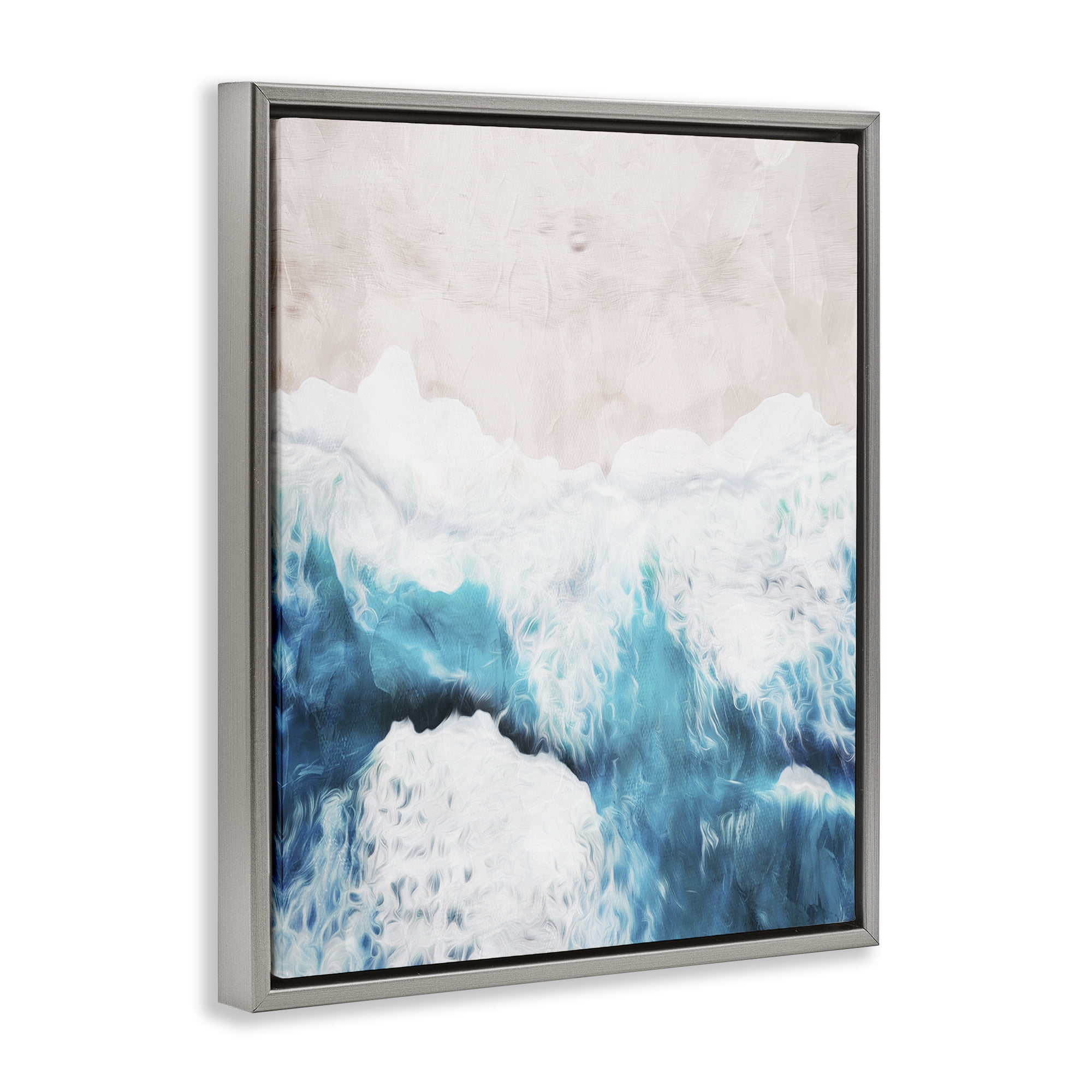 Stupell Industries On The Beach Aerial Gray Framed Floater Canvas Wall Art, design by Milli Villa