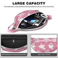 thumbnail image 4 of Fanny Pack Pink Halloween Ghosts Waist Pack Bag,Running Cross Bag,Waterproof Large Fanny Packs for Women Men for Travel Running Hiking Cycling, 4 of 6