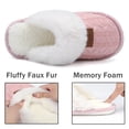 thumbnail image 5 of NineCiFun Women's Scuff Slippers Comfy Memory Foam Slippers Moccasin Style House Shoes with Non-Slip Sole,Pink,Size 5-6, 5 of 7