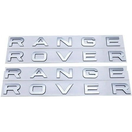 2 New Set 3D Silver Matte Range Rover Letters ABS Front Hood Emblem Tailgate Emblem Sticker Nameplate for Range Rover, Range Rover Sport, Evoque