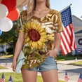 thumbnail image 6 of felwors Women's America 250th Anniversary T-Shirt – Bald Eagle, Statue of Liberty & NYC Skyline on American Flag, Patriotic Tee for 4th of July Events (Yellow, XXL), 6 of 7