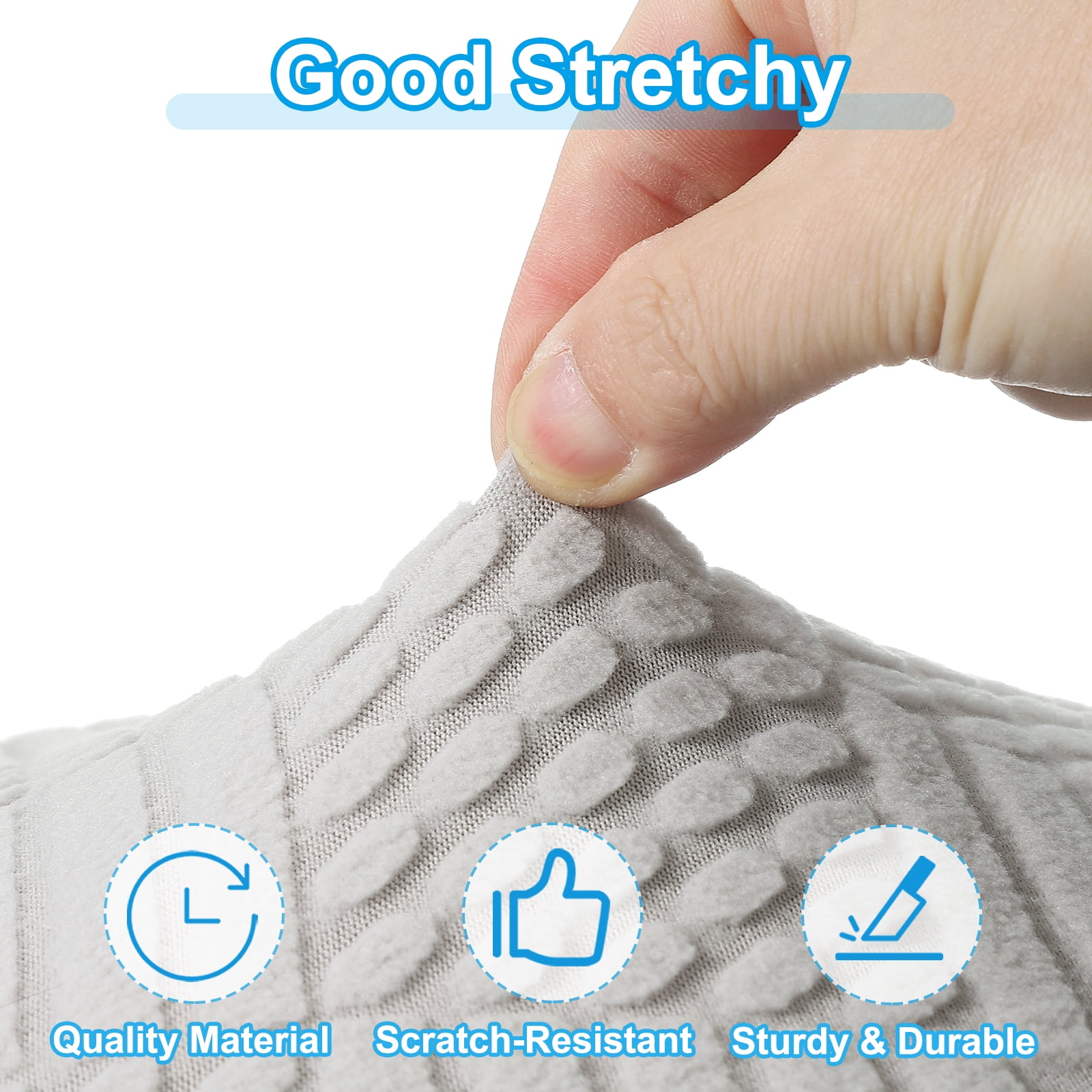 Unique Bargains Elastic Stool Cushion Slipcover Stretchy Chair Bar Stool Covers Light Gray