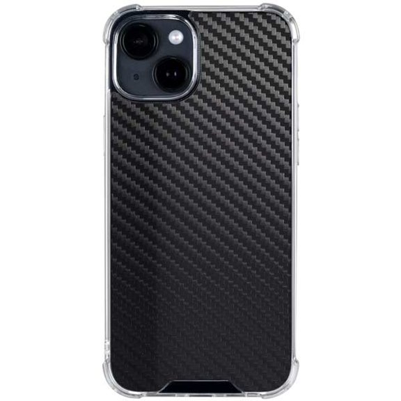 Skinit Black Carbon Fiber Specialty Texture Material iPhone 14 Clear Case