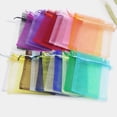 thumbnail image 3 of Bolsa de Organza para regalo de boda, embalaje de joyería con cordón de tul, 25 o 50 unidades, 3 of 4