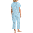 thumbnail image 5 of UVN Womens Pajama Sets Short Sleeve Button Down Tops and Capri Pants 2 Piece Outfit Soft Pjs Sleepwear Loungewear with Pockets, 5 of 9