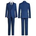 thumbnail image 3 of ETHAN Blue 5 Piece Slim Fit Formal Suit Set for Opposuits Boys Prom Suit Set Ring Bearer Suit 10Y, 3 of 8