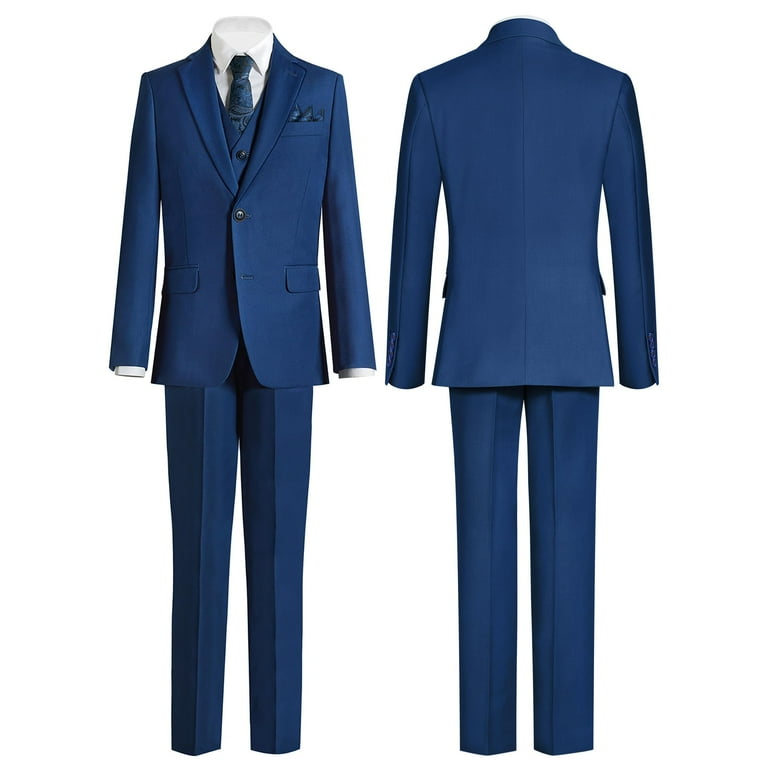 ETHAN Blue Piece Slim Fit Formal Suit Set for Teens Prom Suit
