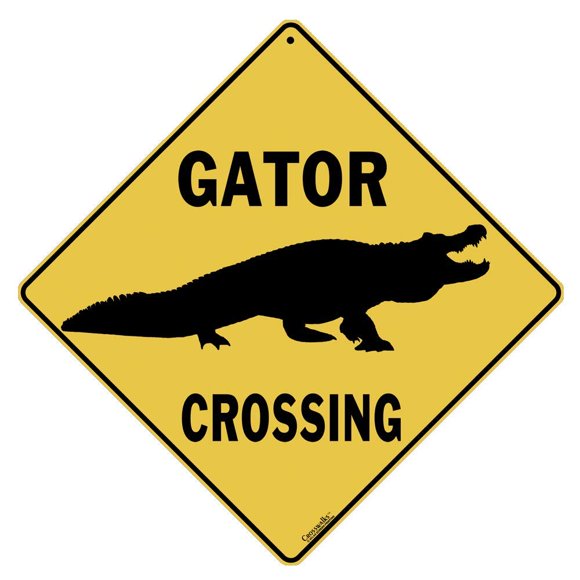 Crosswalks Gator Silhouette 12"" X 12"" Letrero De Aluminio (X410)