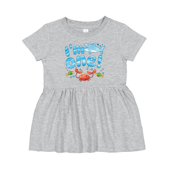 Inktastic I'm One First Birthday Shark and Crab Girls Baby Dress