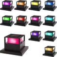 thumbnail image 1 of SHIJIU-12 Pack Solar Post Cap Lights, Outdoor RGB Color Changing Fence Post Light Solar Powered Caps for Deck, Patio, Garden Decor, High Brightness SMD LED Lighting, Fits 4x4, 5x5 or 6x6 Wooden Posts, 1 of 4