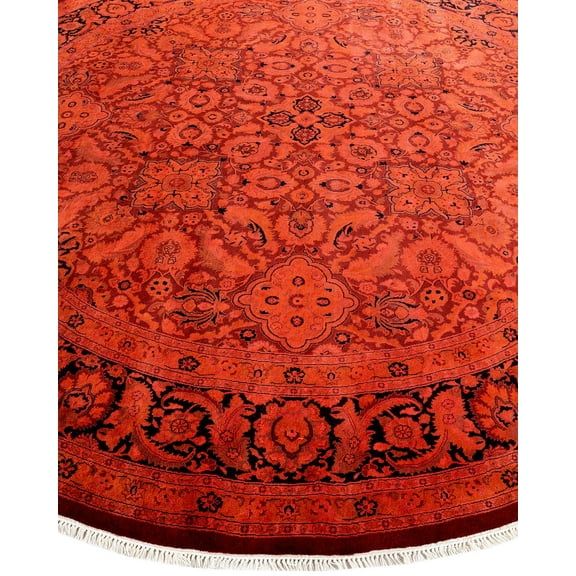 Fine Vibrance, One-of-a-Kind Hand-Knotted Area Rug - Red, 8' 1" x 8' 1"