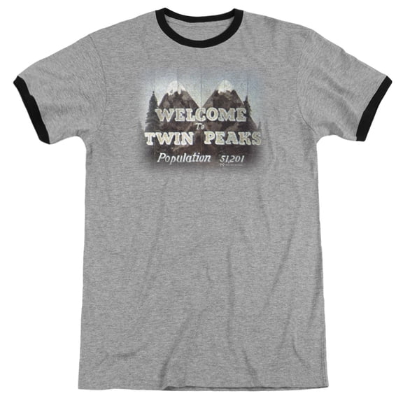 Men's Twin Peaks Welcome To T-shirt Medium Heather Black