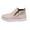 Beige, variant on Women's Faux Suede Ankle Boots, Round Toe Side Zip High Top Sneakers with Chunky Sole, Casual Non-Slip Walking Footwear