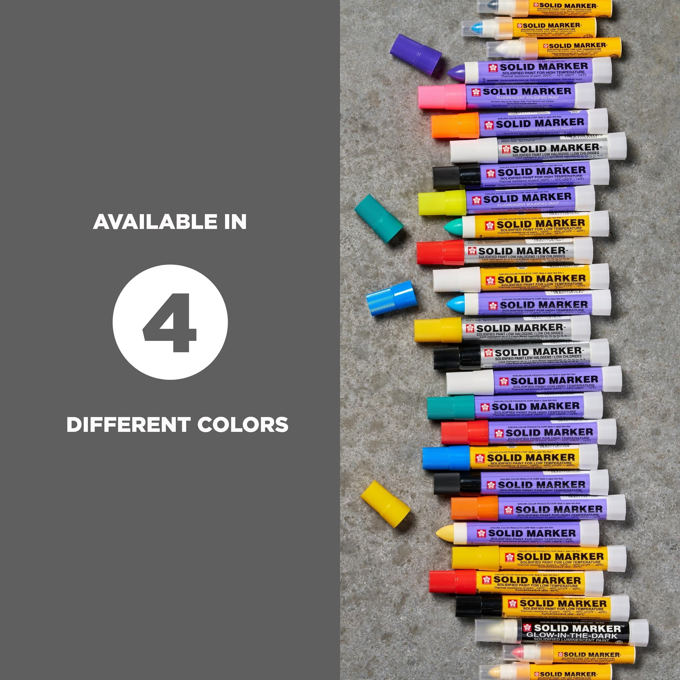 Sakura Low Halogen Solid Paint Markers with Twist Up Tip - Permanent Marker Pens - Marker for Steel and Metal - Red Paint - 12 Pack