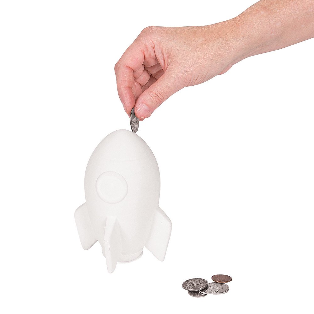 Do It Yourself Ceramic Rocket Ship Bank 1 Dz Craft Kits 12 Pieces