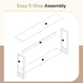 thumbnail image 7 of Finmind 63" Solid Wood Console Table with Metal Legs, Farmhouse Narrow Entryway Sofa Table Behind Couch for Living Room, Brown, 7 of 7