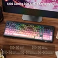thumbnail image 6 of ZIYOULANG K100 99 Keys Gaming Membrane Wireless Keyboard with Media Knob,Tri-Mode BT/2.4GHz/USB-C,Side Printed Keys RGB Backlit Retro Cute Creamy Silent Computer Keyboard for MAC PC, 6 of 9