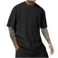 thumbnail image 2 of Up to 65% off Shirt Men, Xunlbb Fashionable Men's Solid Color Casual Sports Short Sleeved Round Neck Pullover Top, 2 of 6