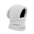 thumbnail image 4 of DJN Women Scarf Hat Set with Thick Knit Windproof Neck Warmer Two-in-One Winter Set White One Size, 4 of 4