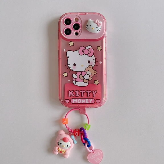 Sanrio Hello kitty kuromi melody cinnamoroll with ornaments makeup mirror Phone Case For Iphone 11 12 13 14 15 Pro Xs Xr Max