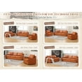 thumbnail image 5 of Muumblus 80.7" Modern Mid-Century Reversible L-Shaped Sectional Sofa for Living Room, Brown Faux Leather, 5 of 11
