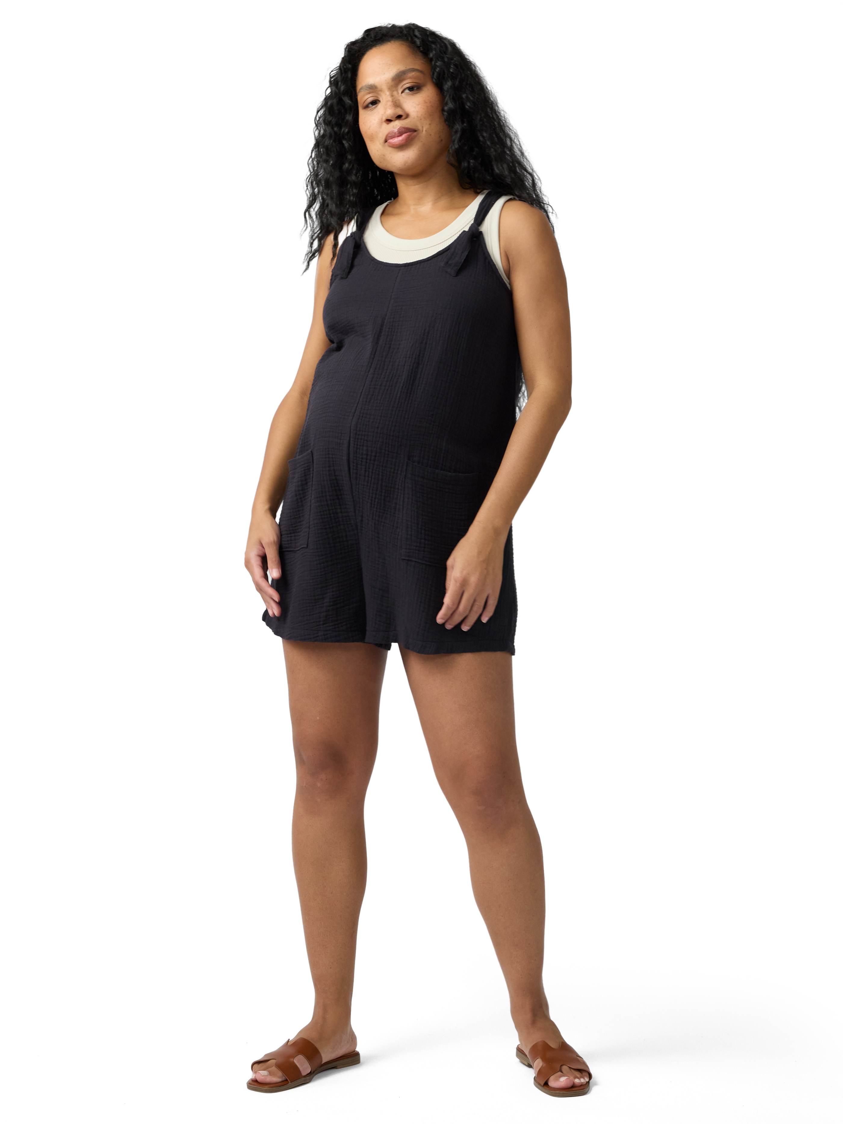 Ingrid & Isabel For Every Belly Women's Maternity Gauze Romper, Sizes S-XXL
