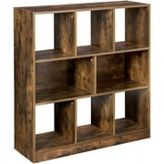 VASAGLE 8-Cube Storage Organizer Bookcase Book Shelf Storage Cabinet Rustic Brown