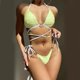 thumbnail image 5 of E8BF-Conjunto de Bikinis para mujer, traje de baño de Color sólido con cordones, Tanga, bañadores sexis con pecho pequeño, traje de baño envolvente, 5 of 5
