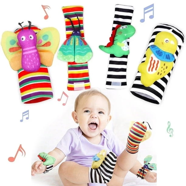 Sonajeros de juguete para bebé calcetines de 0 6 y 12 meses juguetes sensoriales Montessori conjunto de sonido de animales accesorios de actividad para niños juegos para recién nacidos