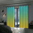 thumbnail image 4 of Lfeey Green and Yellow Blackout Curtains for Bedroom Living Room, Grommet Curtains for Light Blocking, 52x96 Inches, 2 Panels, 4 of 6