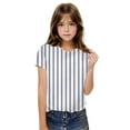 thumbnail image 2 of Jalioing Striped T Shirt for Teens Short Sleeve Crew Neck Basic Tee Shirt Kids Boys Girls Summer Casual Tops, 2 of 6