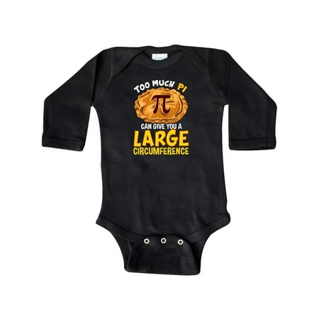 

Inktastic Pi Day Too Much Pie Gift Baby Boy or Baby Girl Long Sleeve Bodysuit