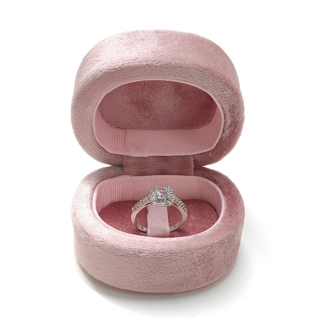 Engagement Velvet Ring Box Jewelry Display Storage Wedding Ring Gift Organizer 