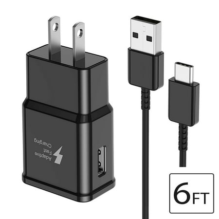 For Samsung Adaptive Fast Type C Charger Compatible Samsung Galaxy S21+ S21 Ultra 5G S9 S8 Plus S10 S10e S20 FE Note 8 9 10 20 Plus, USB Wall Charging Power Adapter + 6Ft USB Type-C Cable