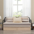 thumbnail image 2 of Chezmoi Collection Avery Striped Cotton Quilt Set Daybed Size, 5-Piece Soft Pre-Washed 100% Cotton Quilt, Multi-Color Brown, 2 of 9