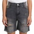 thumbnail image 3 of Wutalume Jeans for Women Plus Size Denim Shorts, Stretch Slim Fit Jean Shorts in Solid Color for Summer Casual Comfort,Gray M, 3 of 5