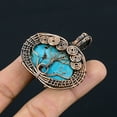 thumbnail image 3 of Natural Tree Of Life Tibetan Turquoise Gemstone Copper Wire Wrap Pendant 2", 3 of 4