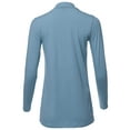 thumbnail image 3 of A2Y Women's Basic Solid Soft Cotton Long Sleeve Mock Neck Top Shirts Cement S, 3 of 5