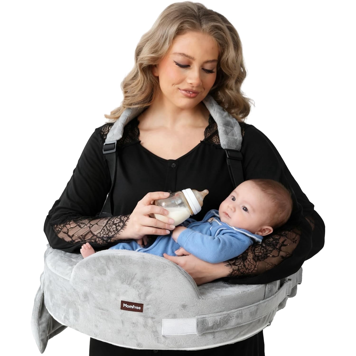 Momfree Nursing Pillow for Breastfeeding, More Support for Mom,Easier Nursing & Hand Free