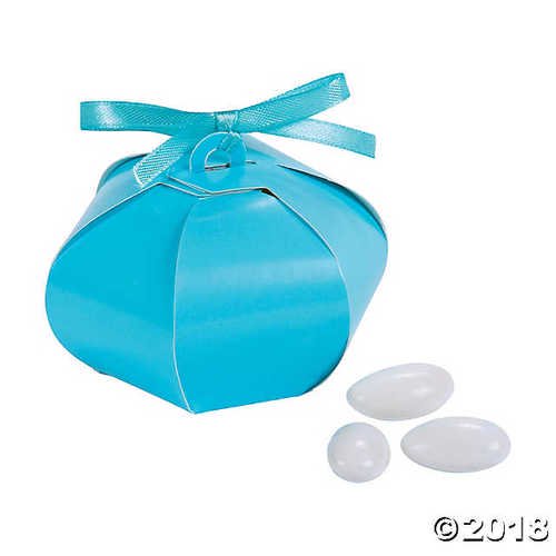 Light Blue Wedding Sphere Favor Boxes