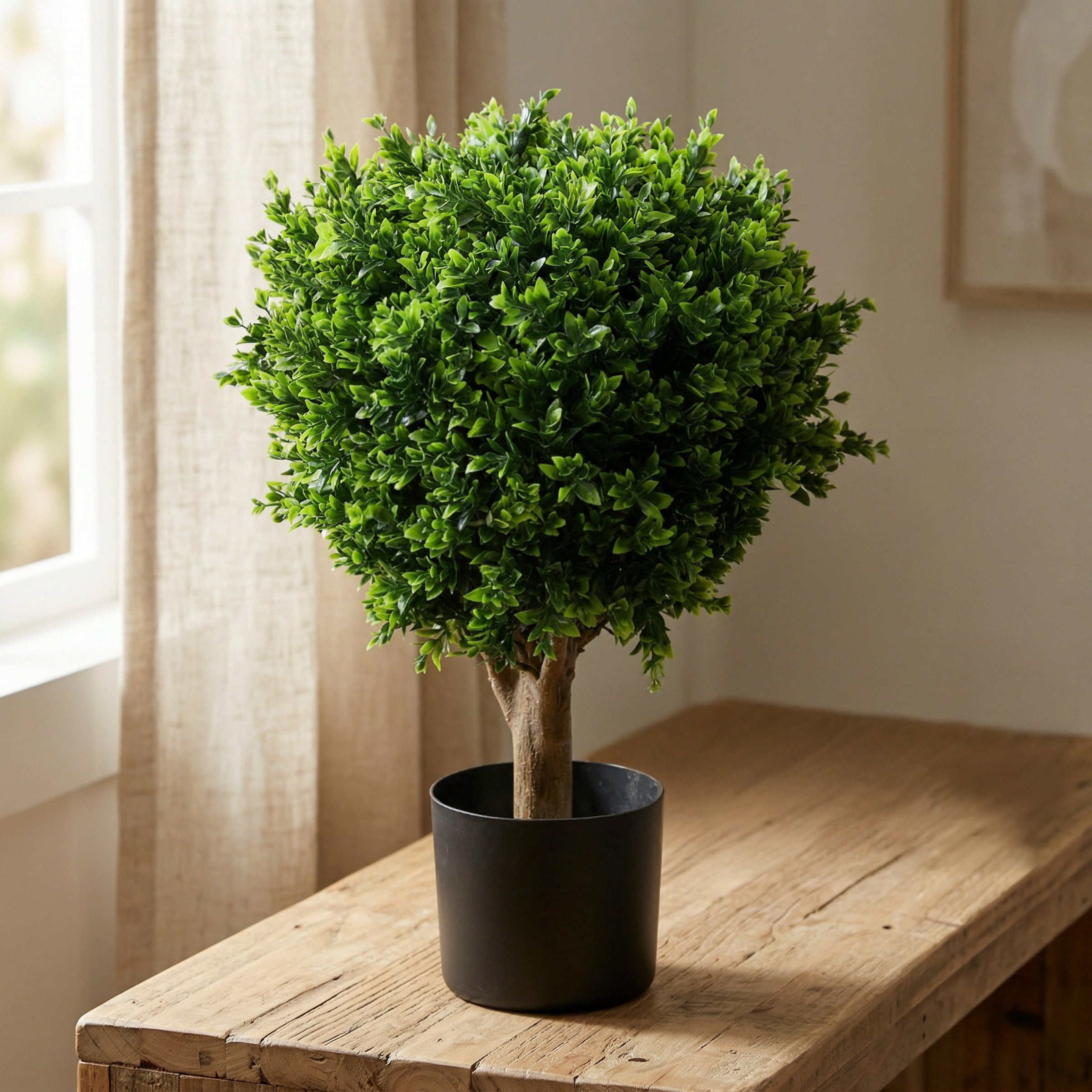 Pure Garden Set of 2 Hedyotis Artificial Trees - UV-Resistant Fake Plants