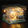 thumbnail image 2 of DIY Hut Leisure Cat Coffee Back Garden Juguetes de casa de muñecas ensamblados de madera hechos a mano JShteea El nuevo, 2 of 7