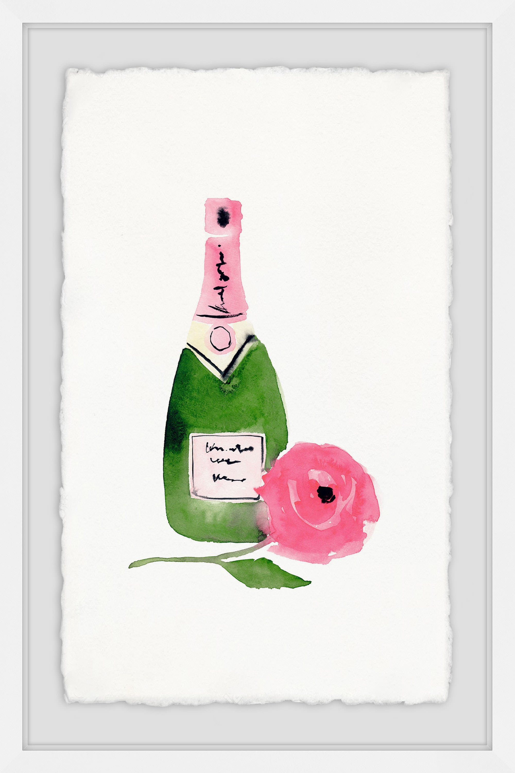 Pink Wine Framed Painting Print