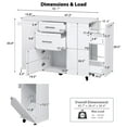 thumbnail image 2 of Harper & Bright Designs Kitchen Island with Storage Tilt Trash Can Cabinet and Pull Out Cabinet Organizer, Rolling Kitchen Island on 5 Wheels with Drop Leaf, Drawers and Door, White, 2 of 18