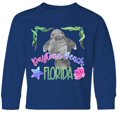 thumbnail image 3 of Inktastic Daytona Beach Florida Cute Swimming Manatee Long Sleeve Youth T-Shirt, 3 of 5
