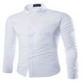 thumbnail image 1 of Men‘s Formal Long Sleeve Button Up Shirt Slim Tops M-XXXL, 1 of 8