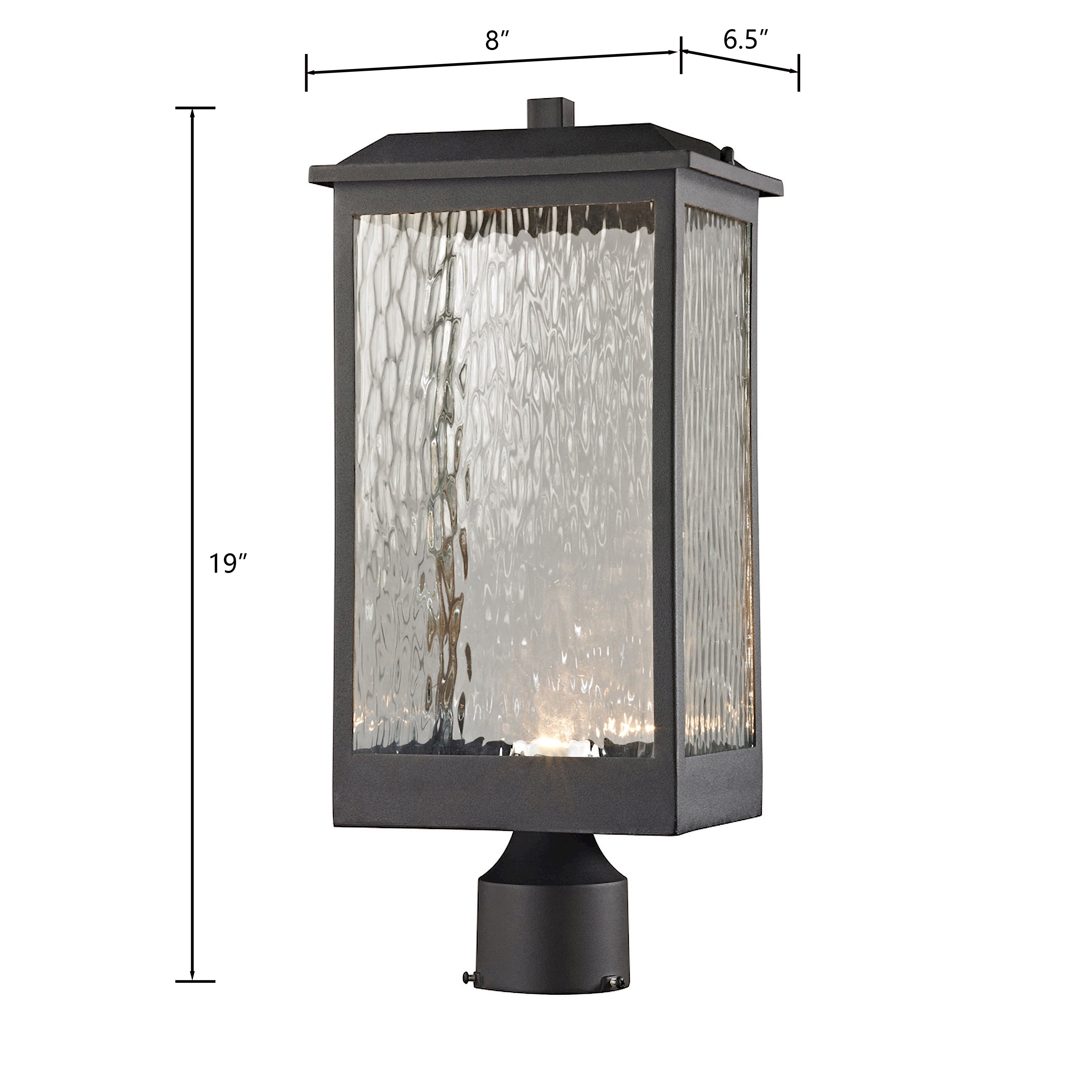 Newcastle 19 in. High 1-Light Outdoor Post Light in Textured Matte Black